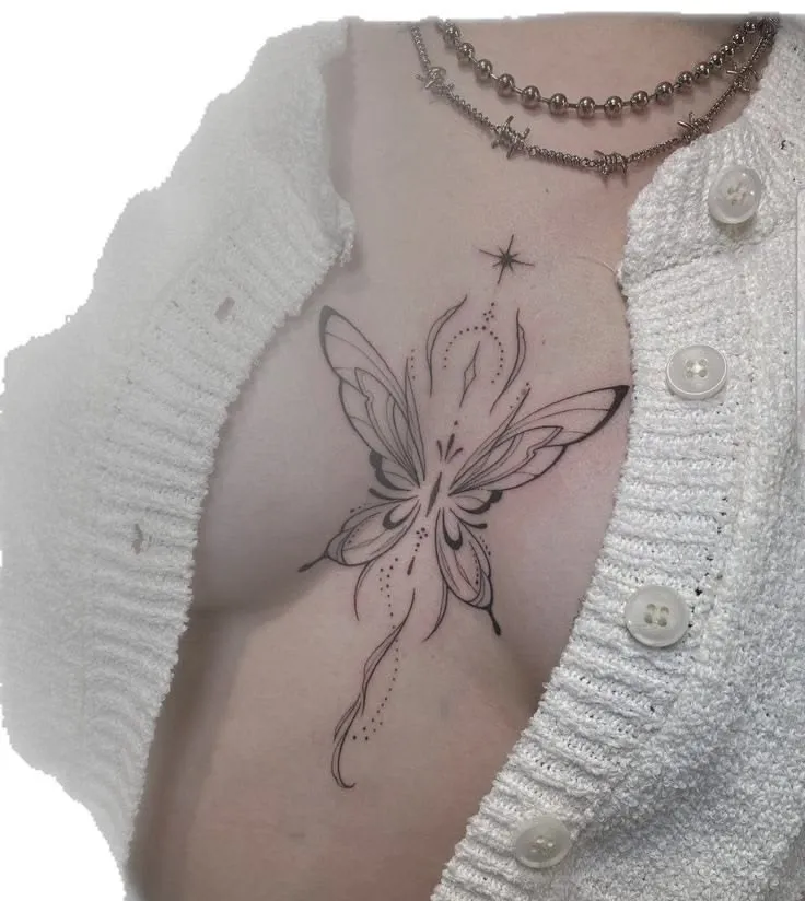 35+ Designs Popular Middle Chest Tattoo Female